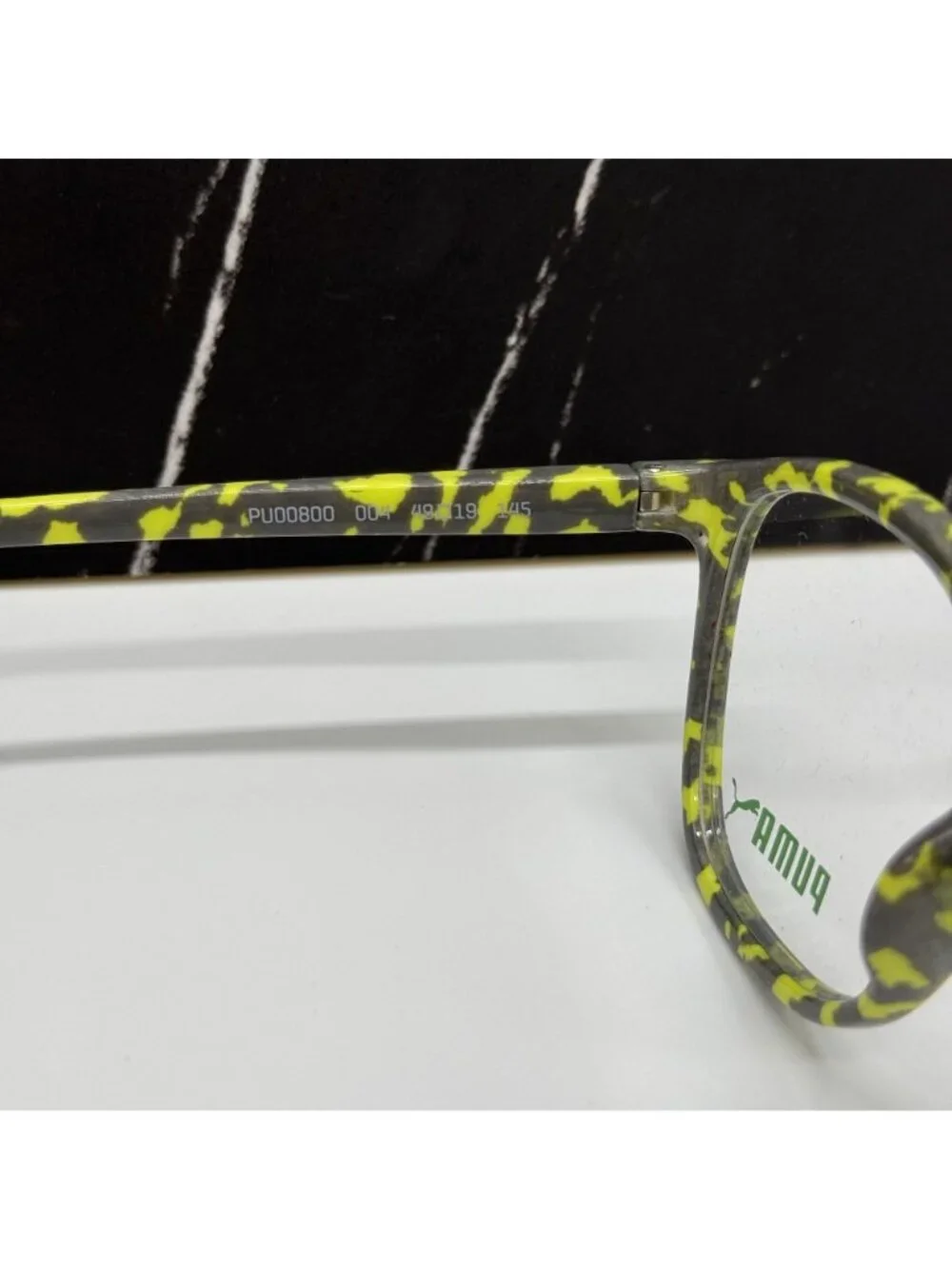 Puma PU0080O 004 Yellow Gray Round Kids Eyeglasses NEW